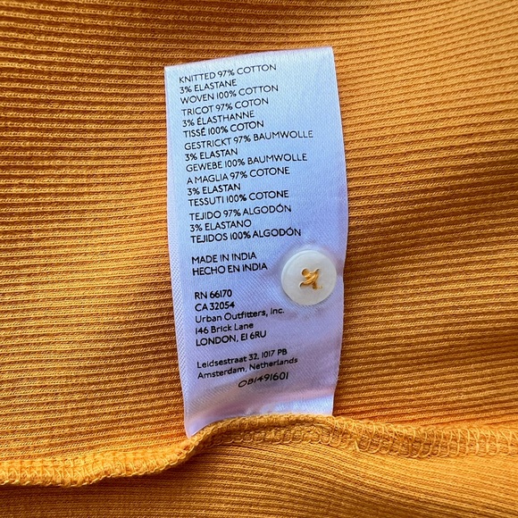 Anthropologie Maeve Ruffled Rib Halter Tank in Mango size Extra Small - NWT - Picture 16 of 16